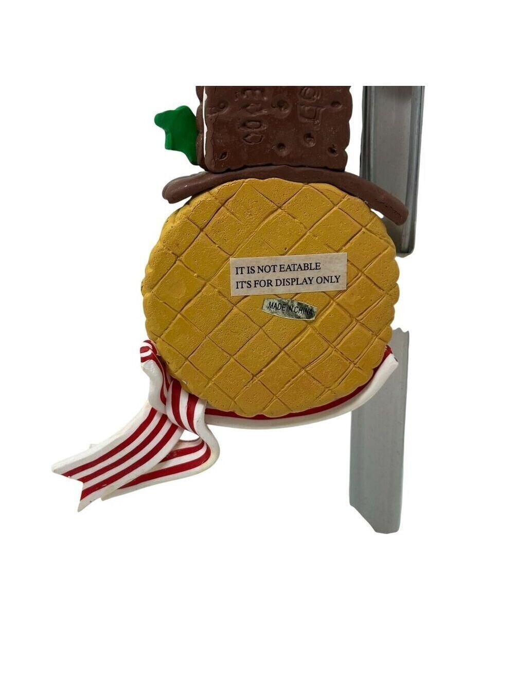 Snowman Ornament Faux Cookie Chocolate Peppermint Top Hat Holiday Kitchen Decor - Picture 5 of 16